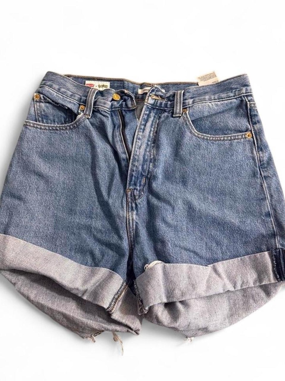Levi's Light Blue Rolled-Hem Denim Shorts